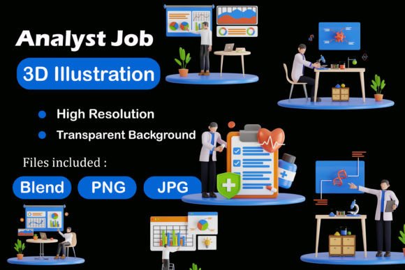 3D Illustration of Analyst Job: A Modern Design Asset