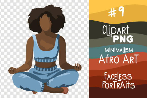 Afro Art African Woman Black Girl Yoga: Embracing Serenity and Strength in Design