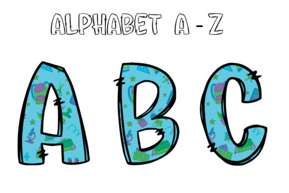 Back to School Alphabet Doodle Sky Blue: A Fresh Design Asset