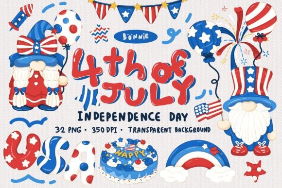 Celebrate with Style: 4th of July Clipart for Independence Day