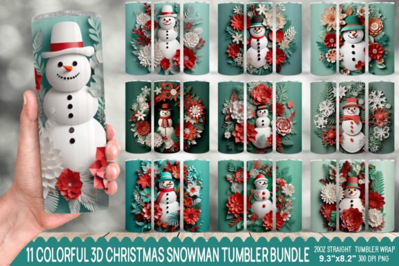 Festive Design Made Simple: Your Christmas Snowman Tumbler Bundle