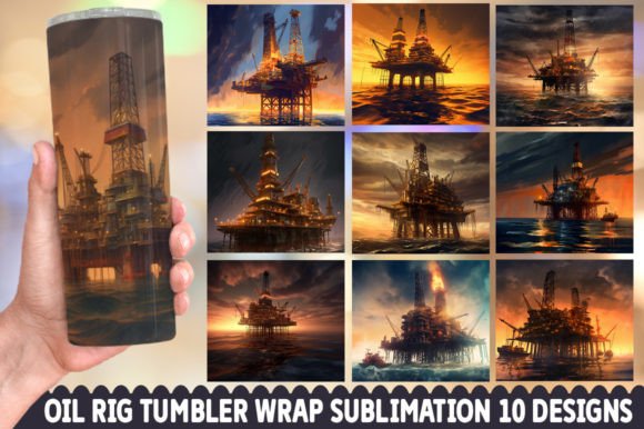 Industrial Grit Meets Creative Craft: The Oil Rig Tumbler Sublimation Bundle