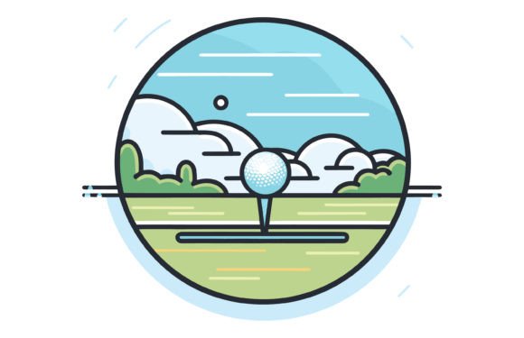 Modern Golf Branding with Vector Icons and Illustrations