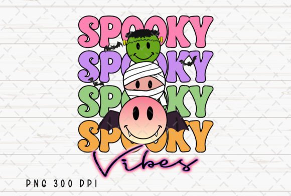Spooky Vibes Smiley Face Halloween PNG for Your Projects