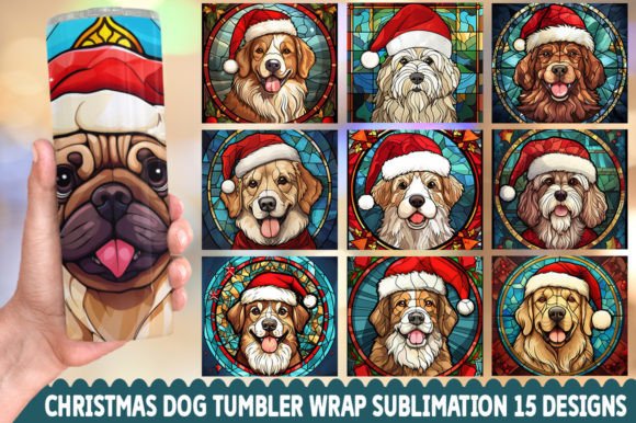 Stained Glass Dog Tumbler Bundle: A Designer's Gem