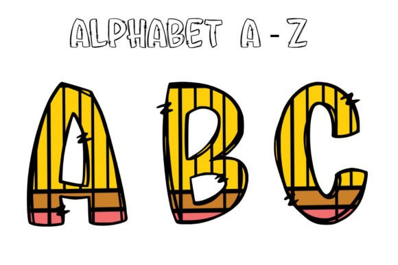 Teacher Alphabet, School Doodle Letter 2: A Playful Creative Asset