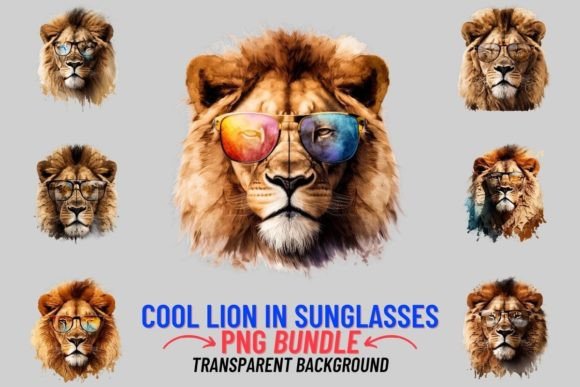 Unleash Wild Style with Cool Lion in Sunglasses Clipart