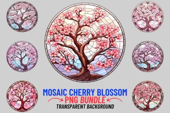 Unlocking the Tranquil Beauty of Stained Glass Cherry Blossom 12 PNG