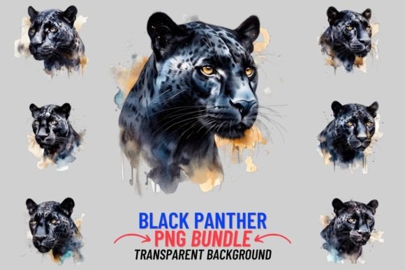 Watercolor Black Panther 12 PNG Clipart: Unleashing Visual Impact